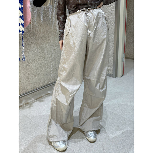 Gagd Retro American Umbrella Overalls Women's Design Street South Korea Hot Girl Pearl Dance Casual Pants