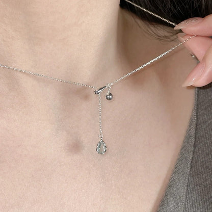 Xiaohongshu Popular One Drop of Tears Necklace Non-Fading Women's Summer High Sense  New Adjustable Clavicle Chain