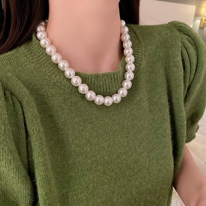 vakkv  Super Fairy Long Pearl Necklace Trendy Temperament Palace Style Special-Interest Design Clavicle Chain Exquisite Gentle Sweater Chain