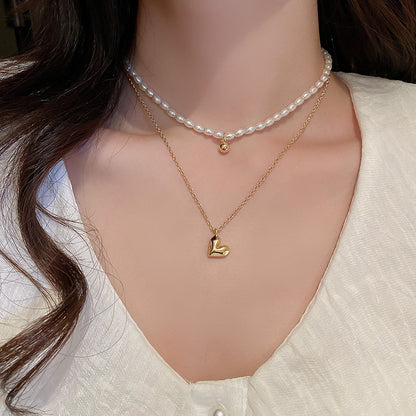 vakkv  Super Fairy Long Pearl Necklace Trendy Temperament Palace Style Special-Interest Design Clavicle Chain Exquisite Gentle Sweater Chain