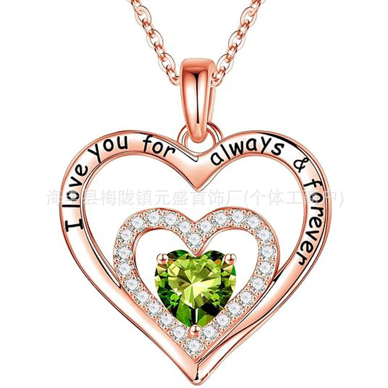 HOT and NEW Cross Border S925 Pure Heart of Eternity Pendant Heart Necklace for Women Birthday Anniversary Valentine's Day Gift