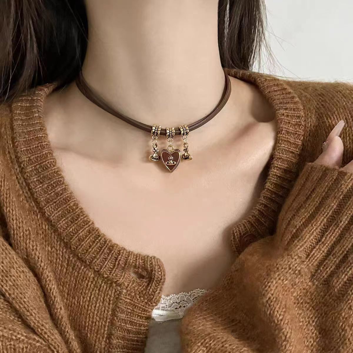 Sun XINGX Double-Layer Necklace Women's Simple Exquisite Niche Accessories Clavicle Chain Versatile Personality High-Grade Sense Ornament Fashion