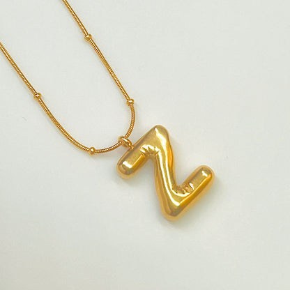 Popular Ins Necklace 18K Gold Titanium Steel Non-Fading Girls' Clavicle Chain High-Grade English Letter Stainless Steel Necklace