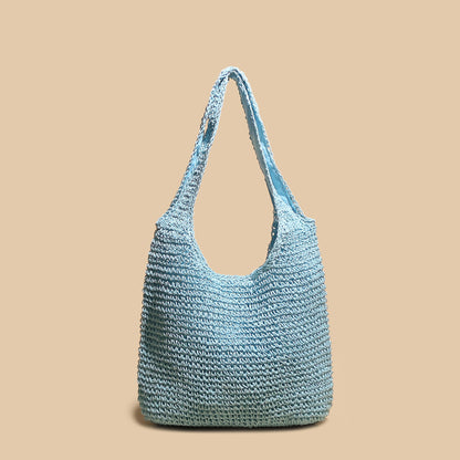 Vegetable Basket South Korea Straw Bag Ins Rattan Weave Bag New Hand-Woven Bag Straw Bag Women's One Shoulder Handbag