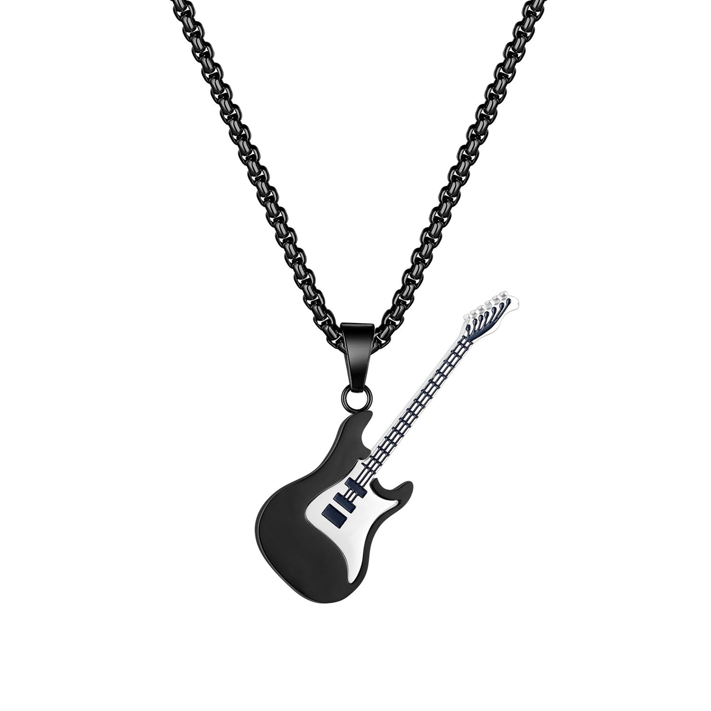 OPK Ornament Personality Fashion HOTan and NEWn Hip Hop Stainless Steel Guitar Pendant Street Classic Trendy Men's Titanium Steel Necklace