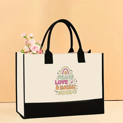 Cross-Border Hot Selling Canvas Shoulder Bag Large Capacity Printed Tote Women's Stylish and Lightweight Portable Gift Shopping Bag