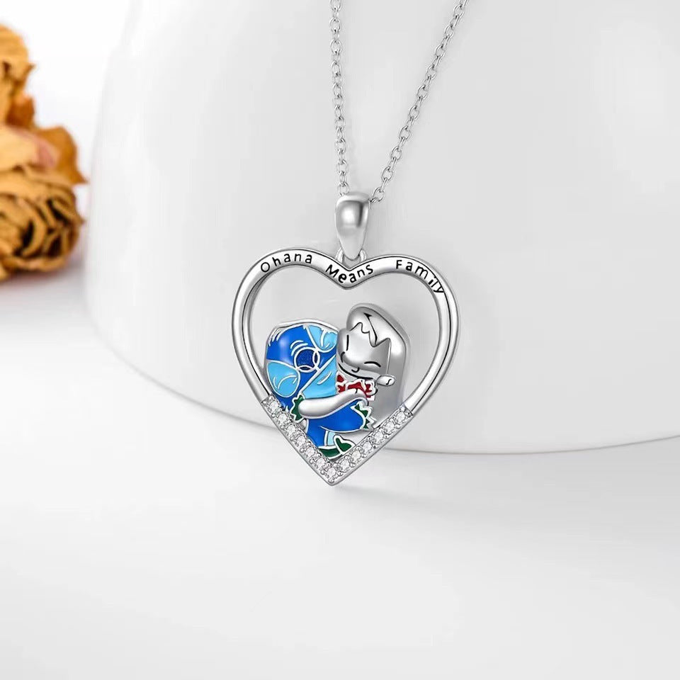 vakkv Cross-Border New Cartoon Cute Stitch Friendship Necklace with Little Girl Fashion Holiday Gift Hanging