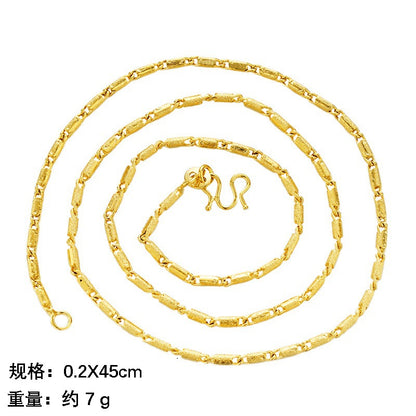 vakkv  Alluvial Gold Necklace Ornament Women's No Color Fading High-Grade Niche Clavicle Chain Yiwu Copper Accessories Imitation Gold Chain