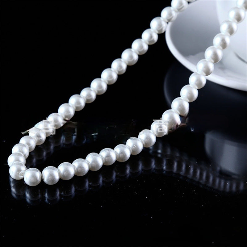 VAKKV Imitation Pearl Necklace Wholesale Artificial Simulated Pearl Necklace Two Yuan Store Supply Korean Jewelry Wholesale