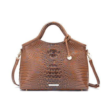 VAKKV New 2025 New  independent station portable messenger retro women's bag multi-color three-dimensional concave and convex crocodile pattern