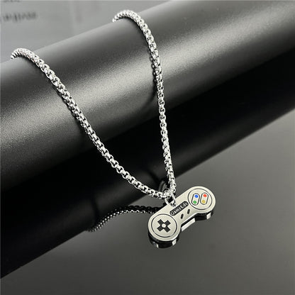 Cross-Border European Hip Hop Titanium Steel Necklace Men's Fashionable All-Match Pendant Retro Personal Accessories Women's Long Sweater Chain Pendant