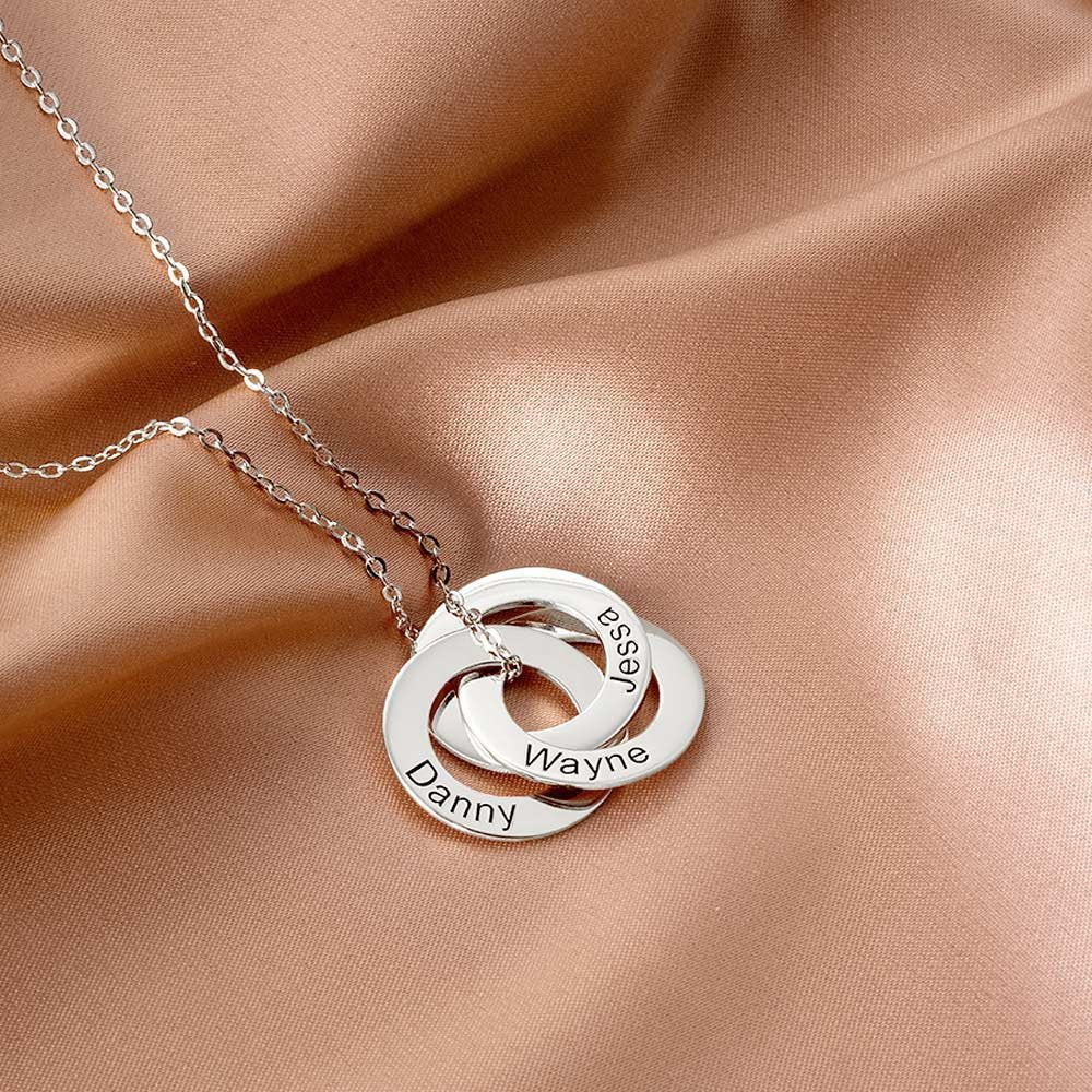 HOT and NEW Cross Border Hot Sale round Ring Clasp Necklace Name Lettering Personalized