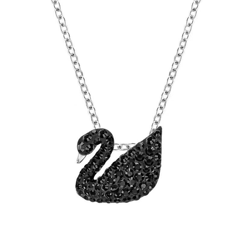 VAKKV Shijia High Version Gradient Blue Black and White Red Swan Necklace Female Cymbal Swan Clavicle Chain Manufacturer One Piece Wholesale