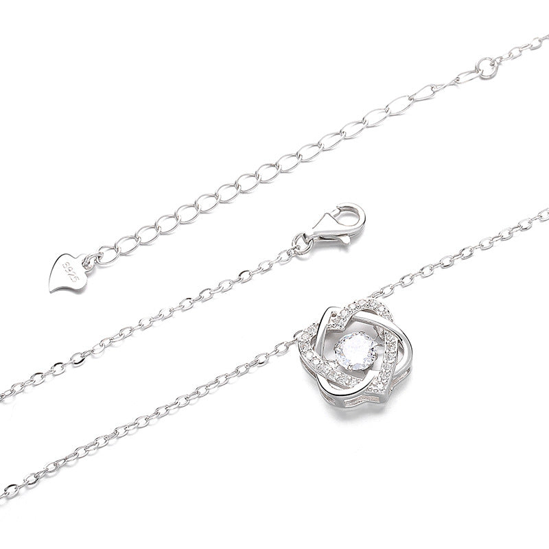 S925 Sterling Silver Smart Necklace Love Heart Pulsatile Heart Clavicle Chain Simple Stylish Pendant Factory in Stock Supplier