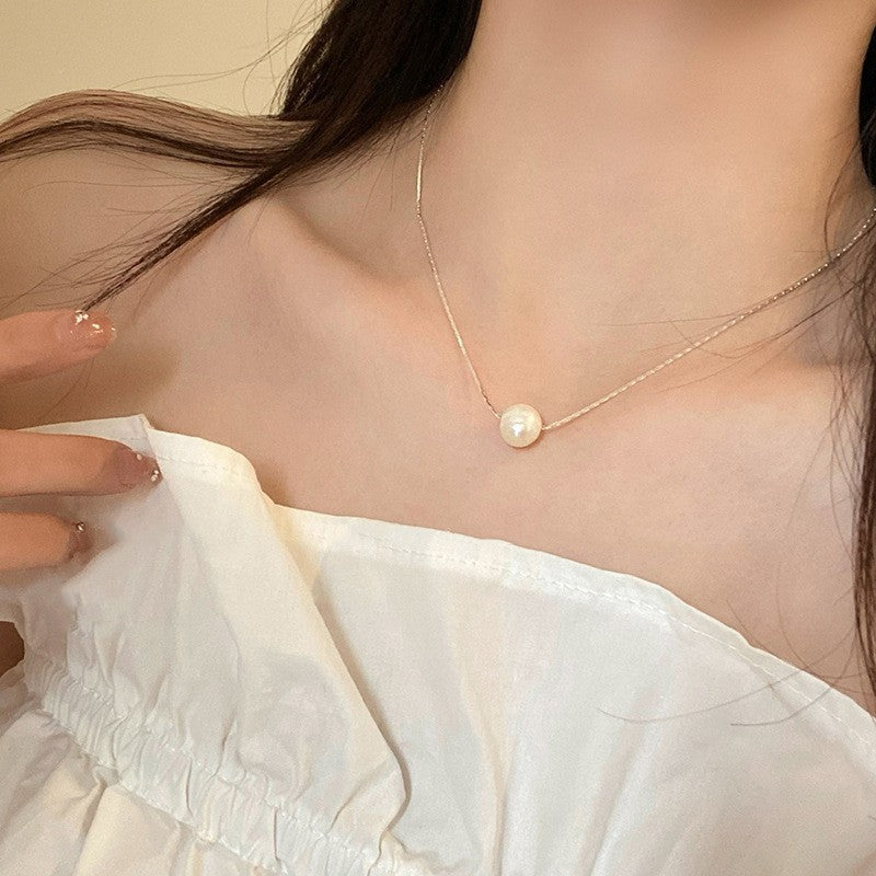 VAKKV Well Content Ball Necklace for Women, Non-Fading Niche High-Grade Sense All-Matching New Product Accessories Summer Clavicle Chain