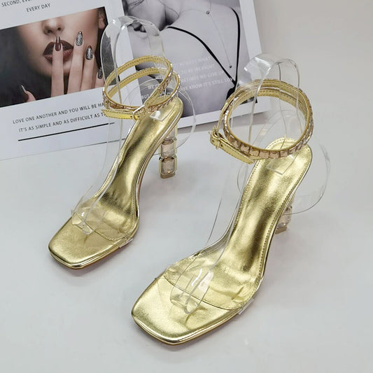 Foreign Trade Cross-Border plus Size Sandals for Women  Summer New Fashion HOTan and NEWn Style Outer Wear Stiletto Heel Genuine Leather Sandals High Heel