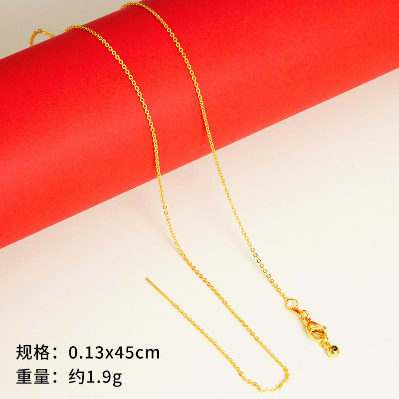 vakkv  Alluvial Gold Necklace Ornament Women's No Color Fading High-Grade Niche Clavicle Chain Yiwu Copper Accessories Imitation Gold Chain