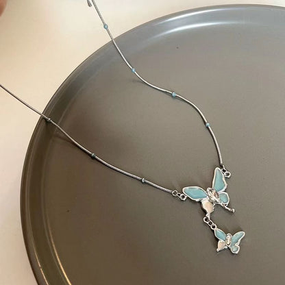 New Cold Style Butterfly Necklace Female Fashion Ins Style Personality All-Match Necklace Niche High-End Clavicle Chain Accessories