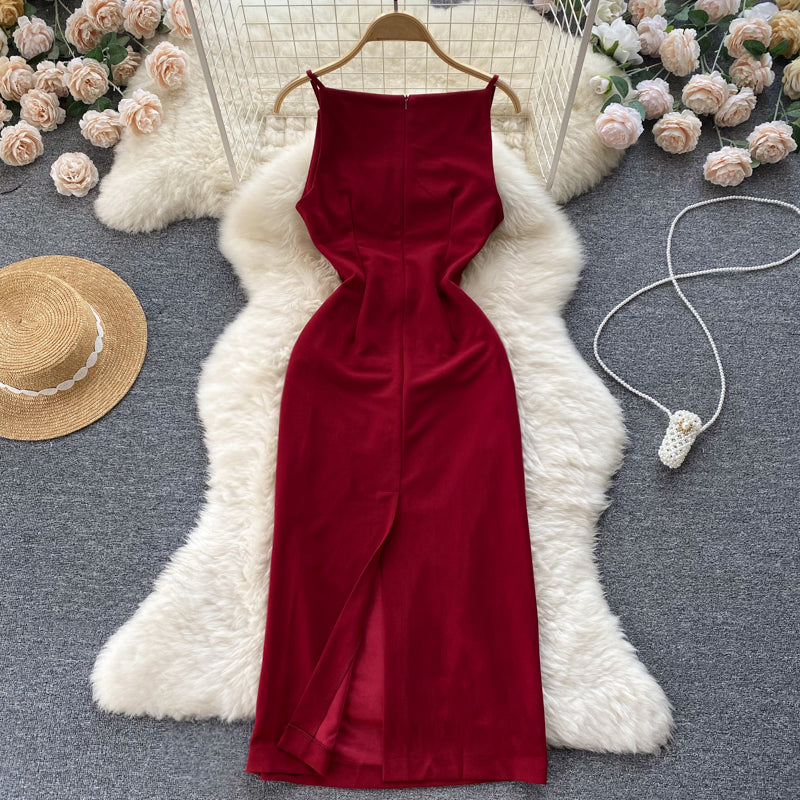 VAKKV Sexy Silk Satin Dress Summer Women Holiday Dress P221