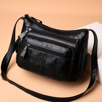 New Women's Cross-Body Bag Pu Multi-Layer Soft Leather Shoulder Messenger Bag Detachable Shoulder Strap Shoulder Bag