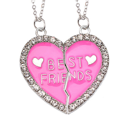 Cross-Border Hot Selling BFF Good Friend Necklace Magnet Suction Love Necklace Butterfly Rainbow Stitching 1 Set Besties Necklace