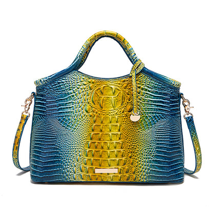 VAKKV New 2025 New  independent station portable messenger retro women's bag multi-color three-dimensional concave and convex crocodile pattern