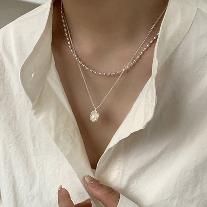 Ni Ni Same Style Pearl Necklace for Women Light Luxury Temperament High-Grade Clavicle Chain  New Popular Niche Necklace