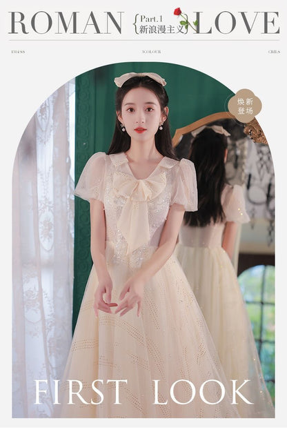 VAKKV  Banquet Evening Dress Female 18-Year-Old Adult High-End Temperament Art Exam Music Student Senior Sense Graduation Host Dress