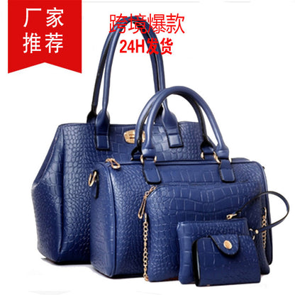 Spring New Women's Bag Trendy Crocodile Pattern Mother and Child Bag Five-Piece Shoulder Messenger Handbag Women's Bag