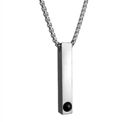 Cross Border Simple Titanium Steel Ornament Ins Cold Wind Clavicle Chain Long Column Projection Pendant Necklace Factory Direct Sales