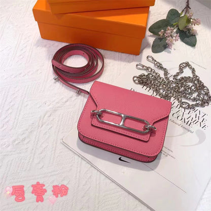 Textured Mini Pig Nose Chain Bag Small Square Bag Female  Spring and Summer New Shoulder Messenger Bag Mini Purse Tide