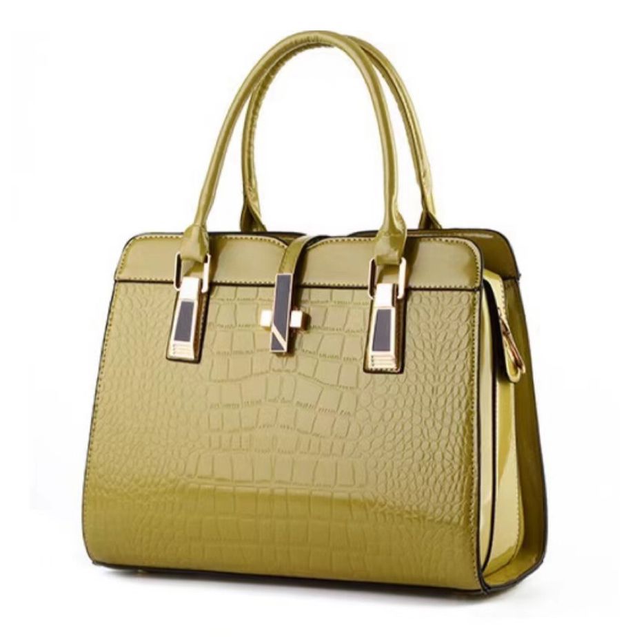 New Bag Stone Pattern Bright Leather Large Capacity Handbags for Women Commuter Shaping Fashion Birkin Bag Bags