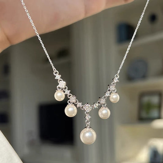 Group GREENFULL S925 Sterling Silver Multiple Beads Necklace Eardrop Frame Light Luxury Western Style Pearl Pendant Silver Ring Holder Semi-Finished DIY Accessories