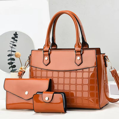 Cross-Border New Arrival  New Three-Piece Set Female Bag Fashion Women's Large Capacity Shoulder Messenger Handbag