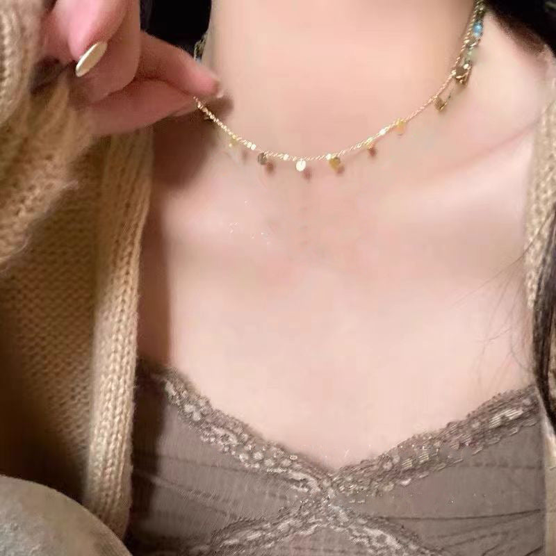 Retro Double-Layer Twin Necklace Women's Light Luxury Creative Niche European and American Personalized Clavicle Chain High-Grade Accessories New Fashion