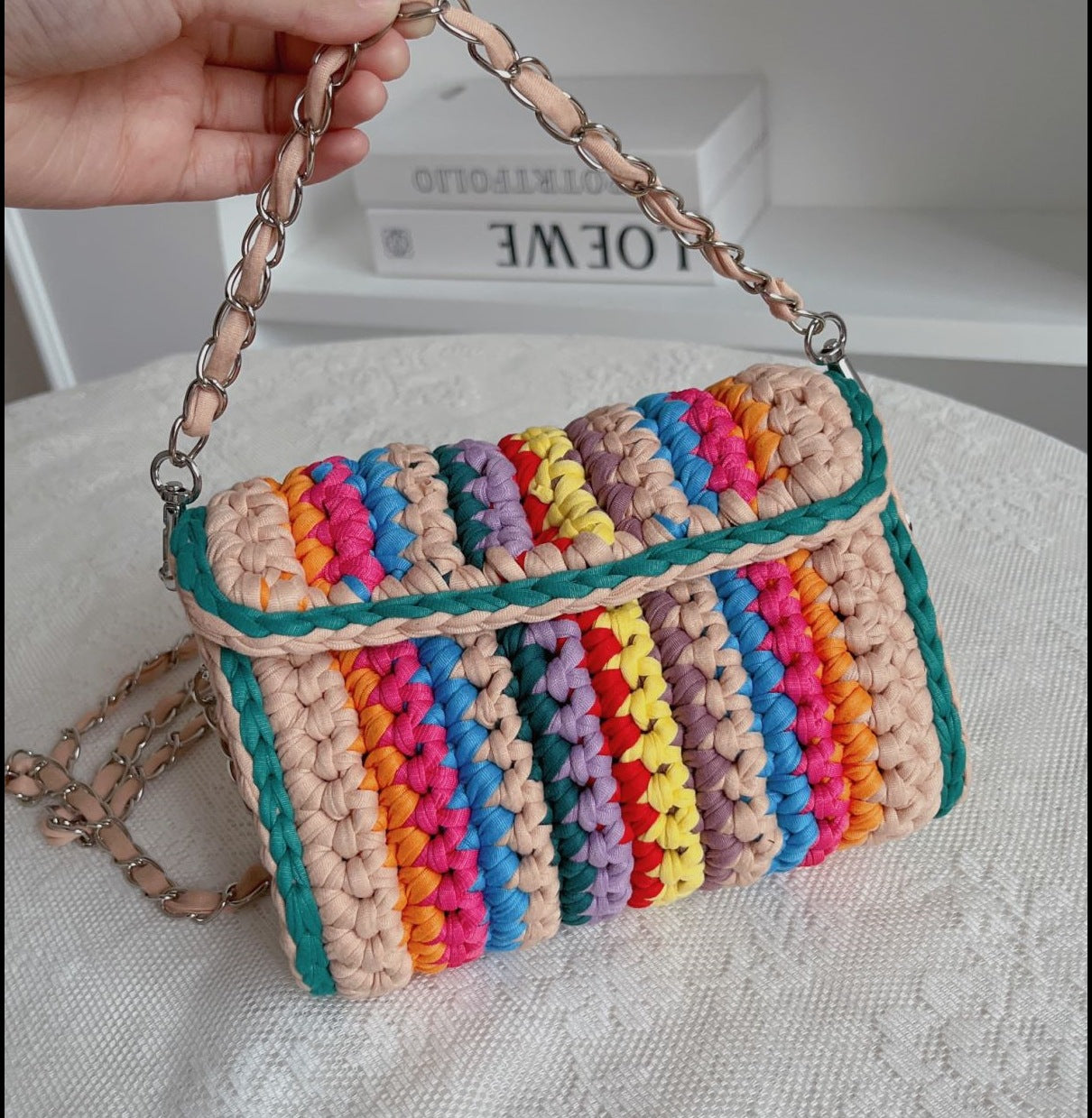 Xuan Ya Hand-Woven Women's Handbag Color Bag Women's Crossbody Chain Bag Cross-Border Handbag