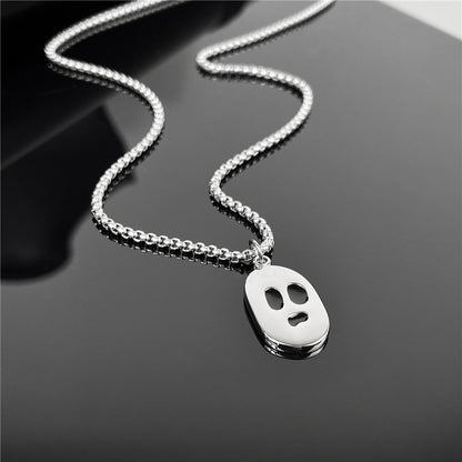 Cross-Border European Hip Hop Titanium Steel Necklace Men's Fashionable All-Match Pendant Retro Personal Accessories Women's Long Sweater Chain Pendant