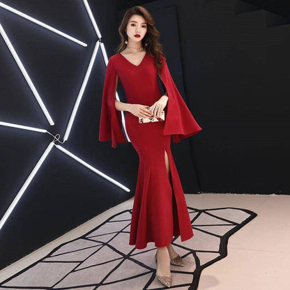 VAKKV Banquet Evening Dress  New Noble Atmosphere Queen Host Long Slim Temperament Party Dress for Women