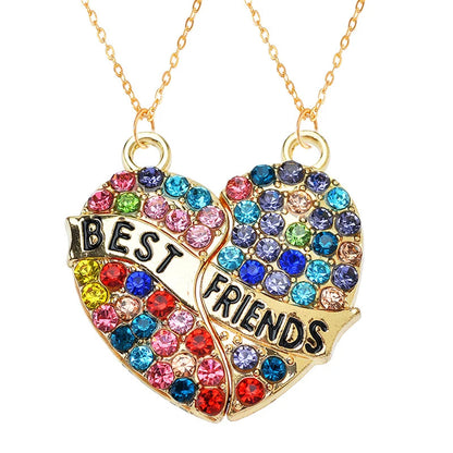 Cross-Border Hot Selling BFF Good Friend Necklace Magnet Suction Love Necklace Butterfly Rainbow Stitching 1 Set Besties Necklace