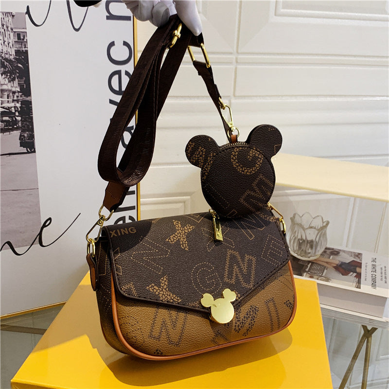 Women's Bag  New One-Shoulder Crossbody Women's Bag Fashion Small Square Bag Internet Celebrity Letters Coin Purse Live Oxygen