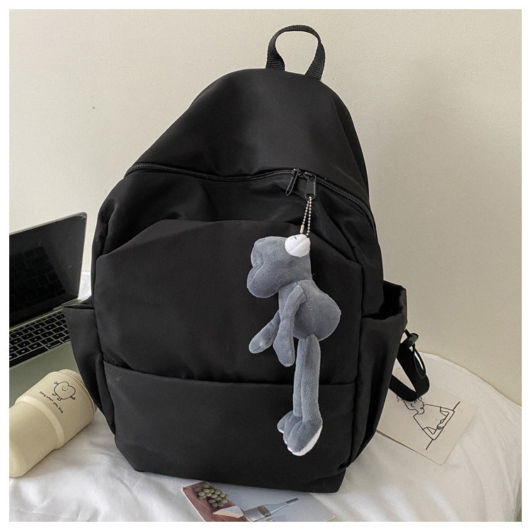 Mori Style Large Capacity Solid Color Backpack Men's Trendy Ins Korean Style All-Matching School Bag Female High School Student Campus Backpack