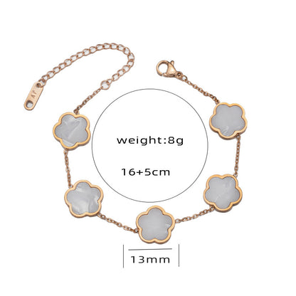 Parthenocissus Grass Flower Titanium Steel Necklace Female Niche Plum Pendant Clavicle Chain HOTan and NEWn Fashion Pork Belly Suit