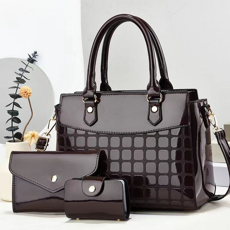 Cross-Border New Arrival  New Three-Piece Set Female Bag Fashion Women's Large Capacity Shoulder Messenger Handbag