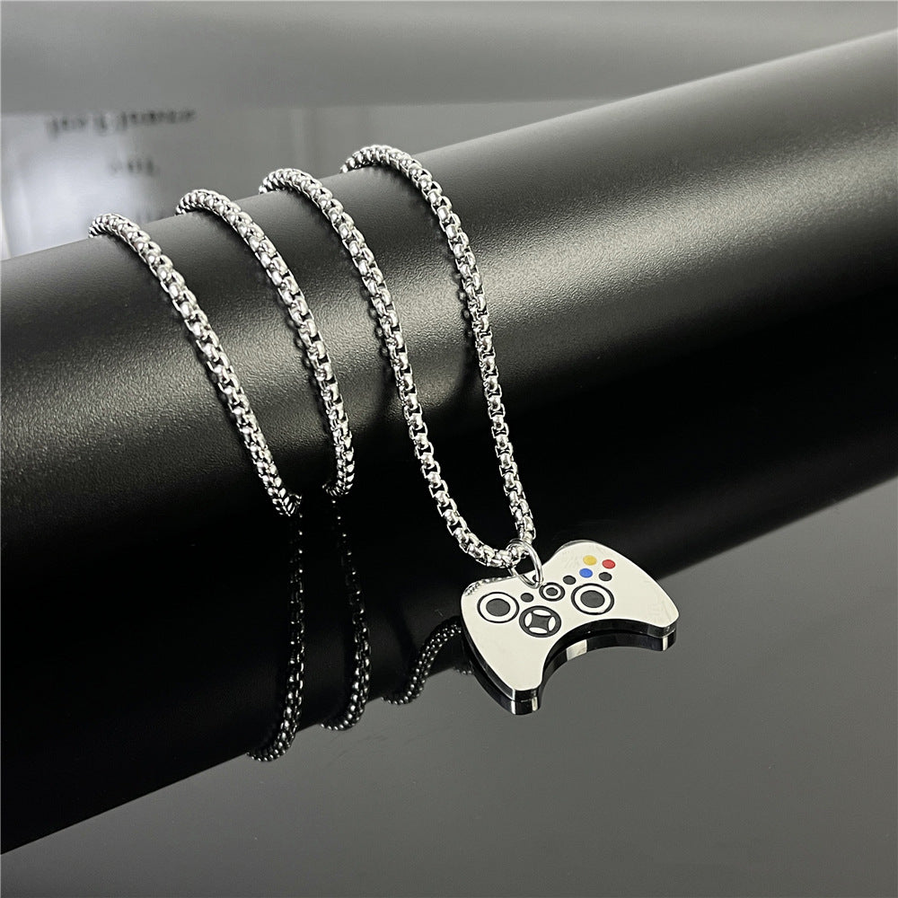 Cross-Border European Hip Hop Titanium Steel Necklace Men's Fashionable All-Match Pendant Retro Personal Accessories Women's Long Sweater Chain Pendant