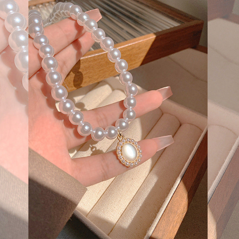 Vintage Pearl Necklace Personality Fashion Special-Interest High Sense Necklace  New Fashion Simple Sweater Chain