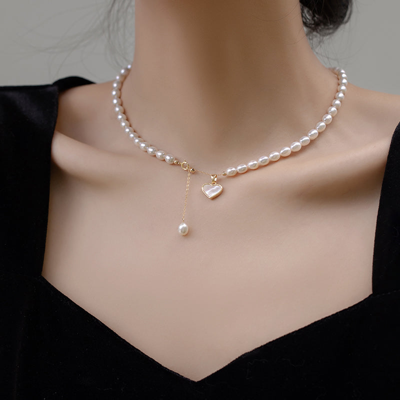 Natural Freshwater Pearl Necklace for Women Special-Interest Design High Class Elegant Spring and Summer Necklace Advanced  New Popular Items