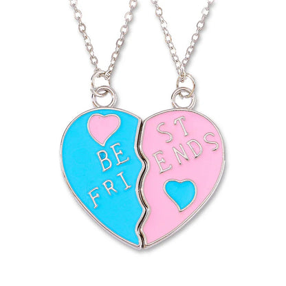 Cross-Border Hot Selling BFF Good Friend Necklace Magnet Suction Love Necklace Butterfly Rainbow Stitching 1 Set Besties Necklace