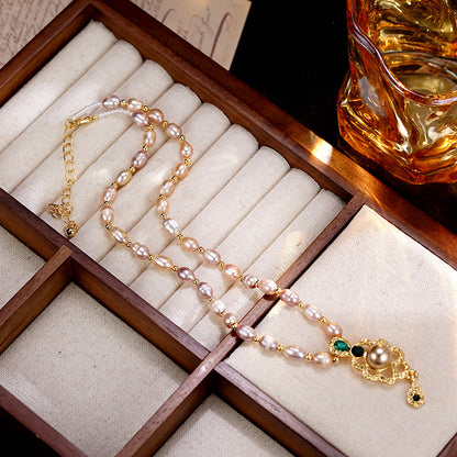 Freshwater Colorful Pearl Necklace Pearl Treasure Fashion Classical Gift Self-Wear All-Match Temperament Clavicle Chain