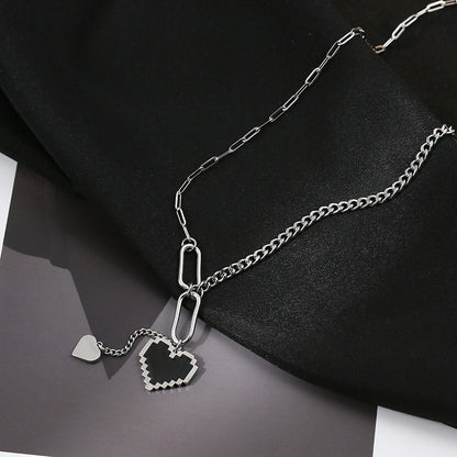 Titanium Steel Zircon Necklace for Women All-Match High-Grade Non-Fading Summer Niche Design Clavicle Chain Sweater Chain Accessories