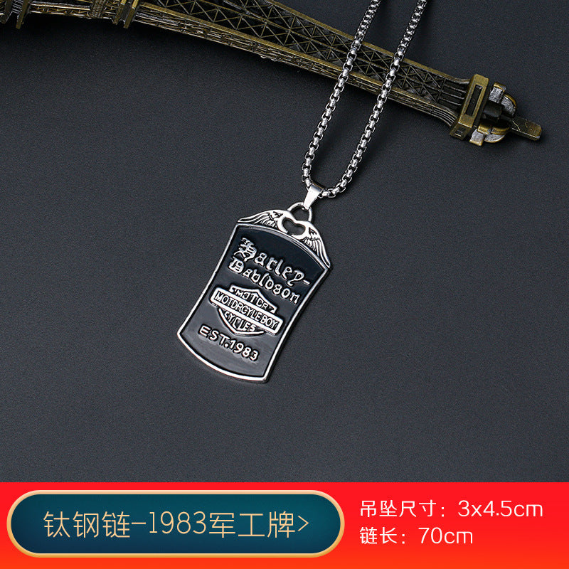 vakkv Fashion Brand Titanium Just Hip Hop Style Necklace Men and Women Ins Cold Talk Wind All-Match Sweater Chain Punk Pendant Long Accessories